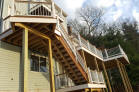 deck pintrist elevated custom ipe deck deckorator grille corner and stairs white vinyl