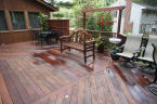 large custom ipe deck oiled after powerwash with cabots