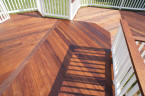 multi level ipe deck white rails oiled